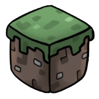 A block of Grass from Minecraft