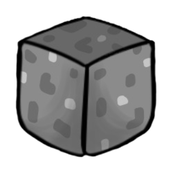 A block of Stone from Minecraft